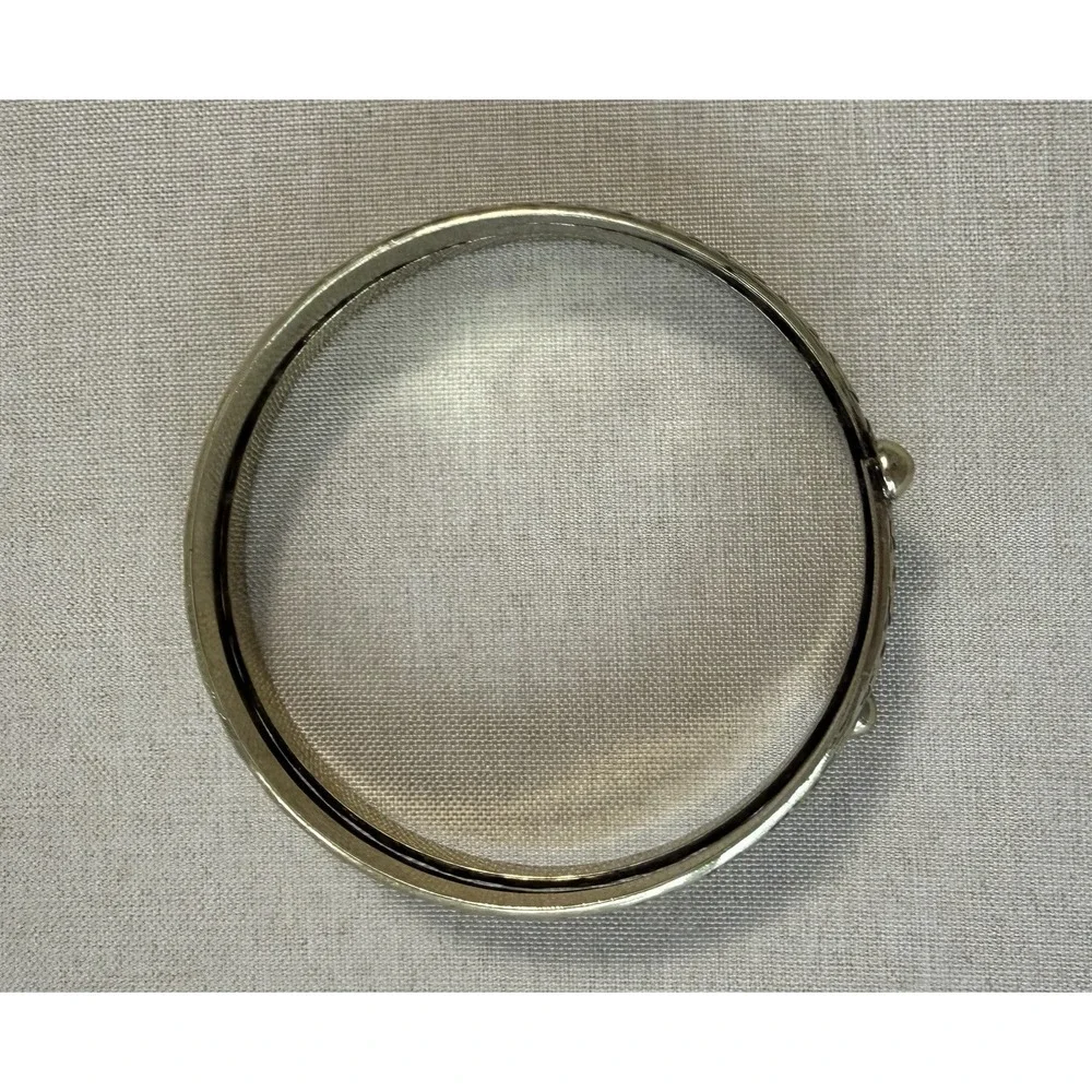 Vintage Brass Evil Eye Triple Band Cuff Bracelet Boho Tribal Adjustable Wide - Picture 4 of 10